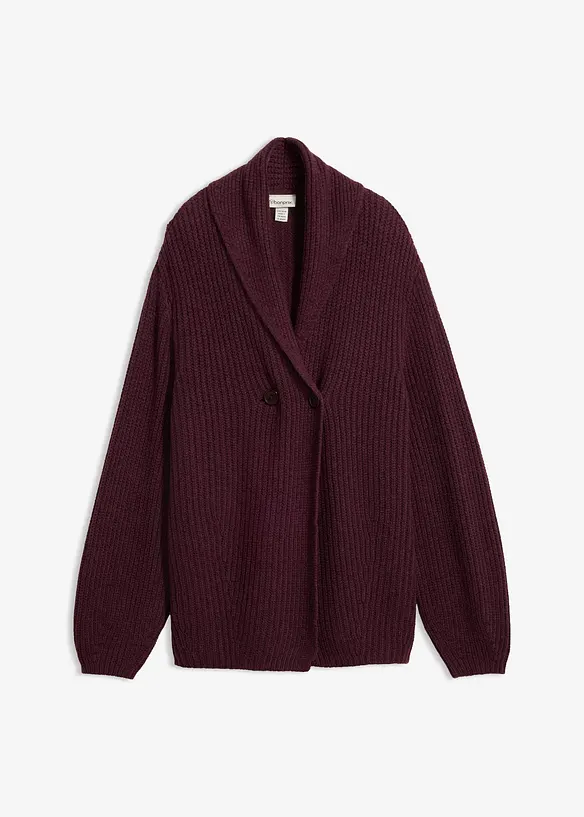 Cardigan in filato grosso con colletto a risvolto, bonprix