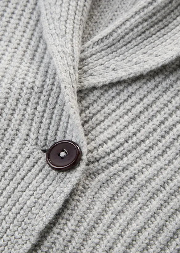 Cardigan in filato grosso con colletto a risvolto, bonprix