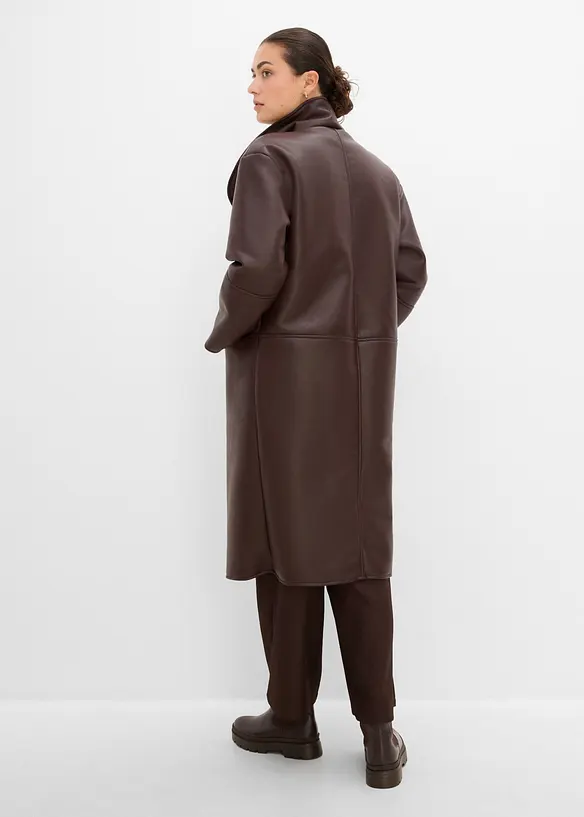 Cappotto in similpelle con collo alto, bonprix