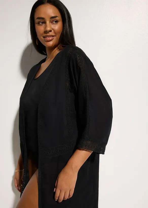 Kimono copricostume con pizzo, bonprix