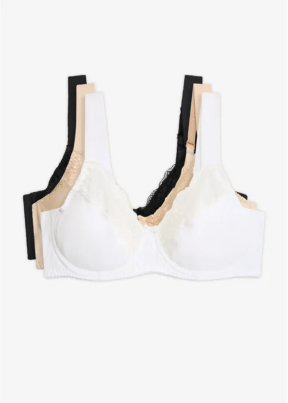 Reggiseno minimizer con spalline imbottite (pacco da 3), bonprix