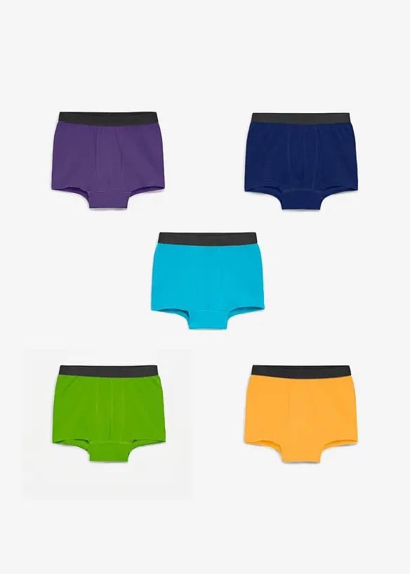 Boxer aderenti con morbido cotone biologico (pacco da 5), bonprix