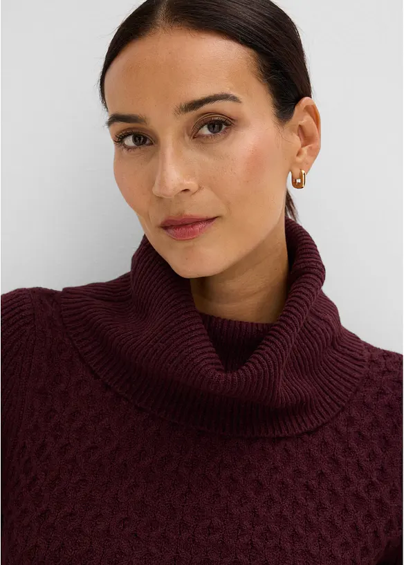 Abito in maglia aderente con collo alto, bonprix