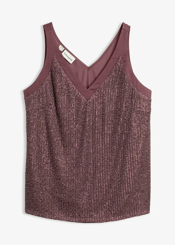 Top con paillettes, bonprix