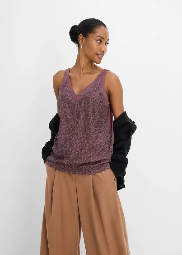 Top con paillettes, bonprix