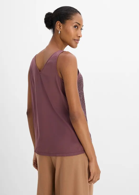 Top con paillettes, bonprix