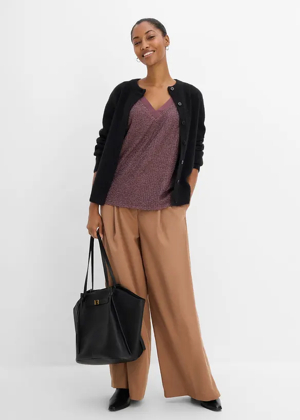 Top con paillettes, bonprix