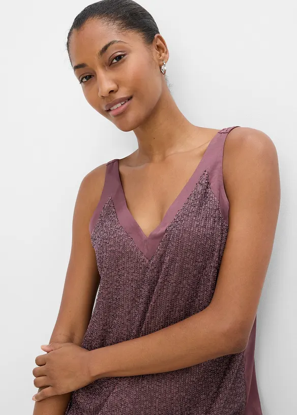 Top con paillettes, bonprix