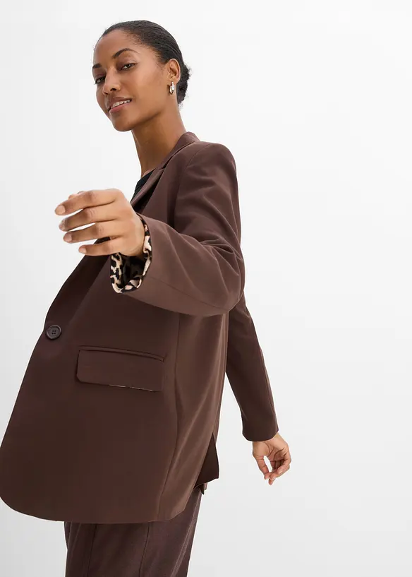 Blazer lungo in misto viscosa fluente, bonprix