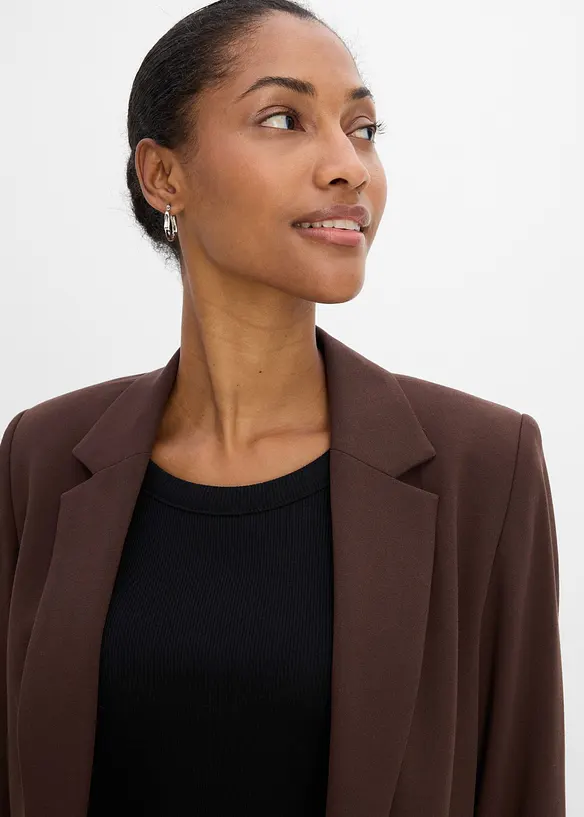 Blazer lungo in misto viscosa fluente, bonprix