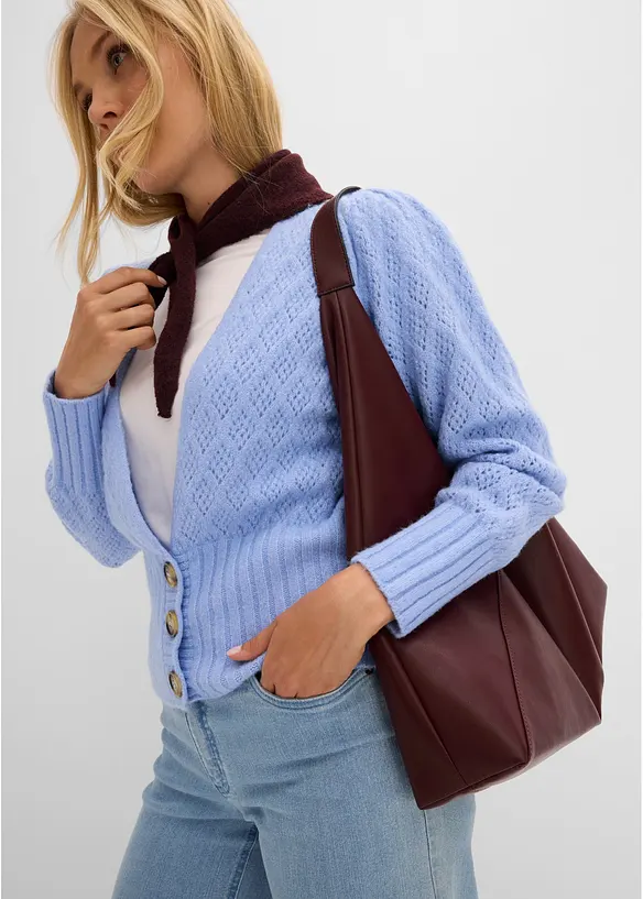 Cardigan in filato fine con bottoni, bonprix