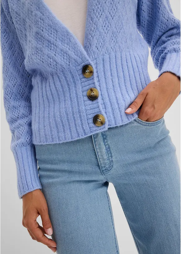 Cardigan in filato fine con bottoni, bonprix