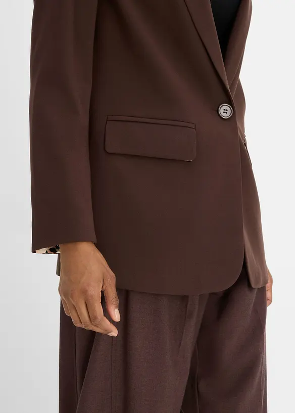Blazer lungo in misto viscosa fluente, bonprix