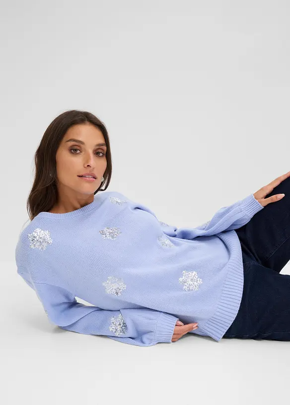 Maglione con fiocchi di neve scintillanti, bonprix