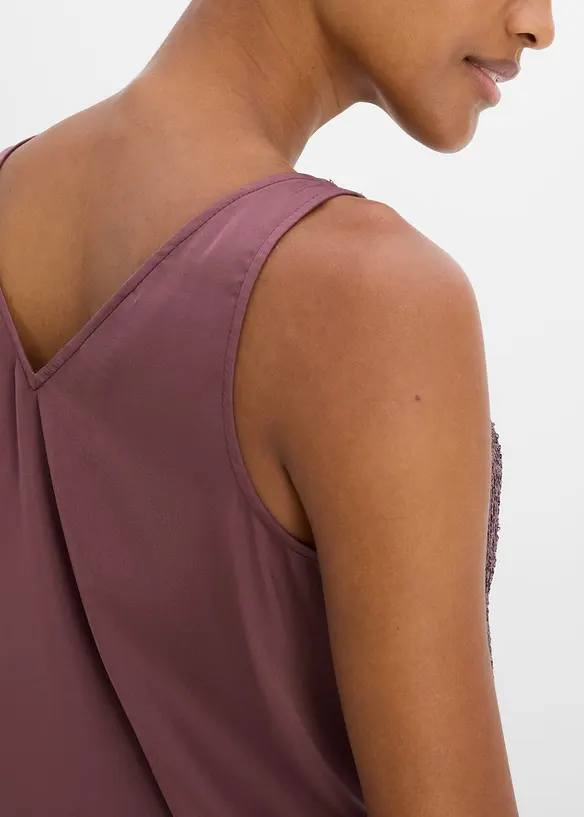 Top con paillettes, bonprix
