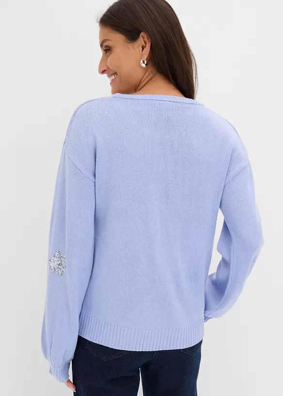 Maglione con fiocchi di neve scintillanti, bonprix