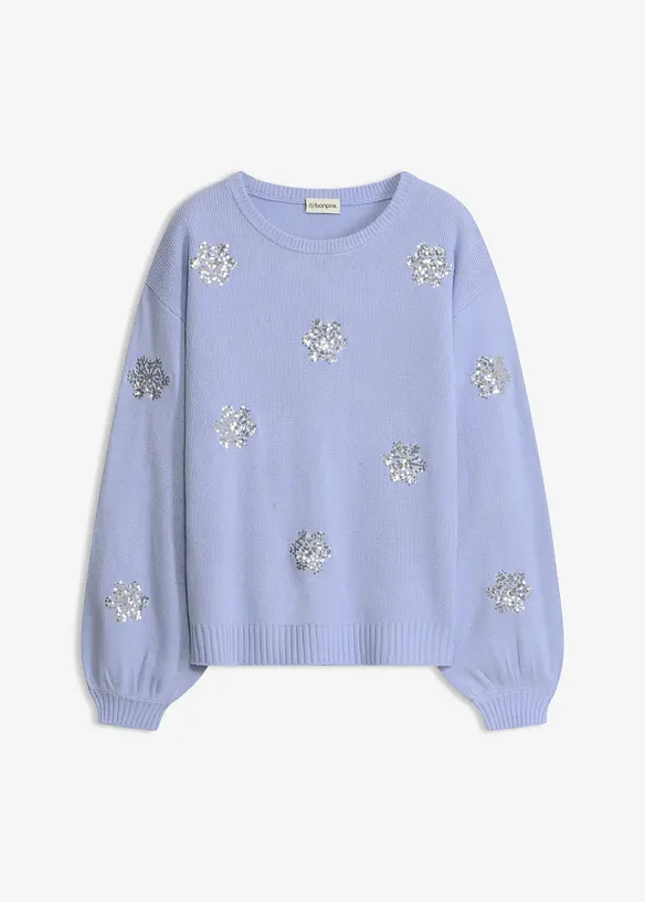 Maglione con fiocchi di neve scintillanti, bonprix