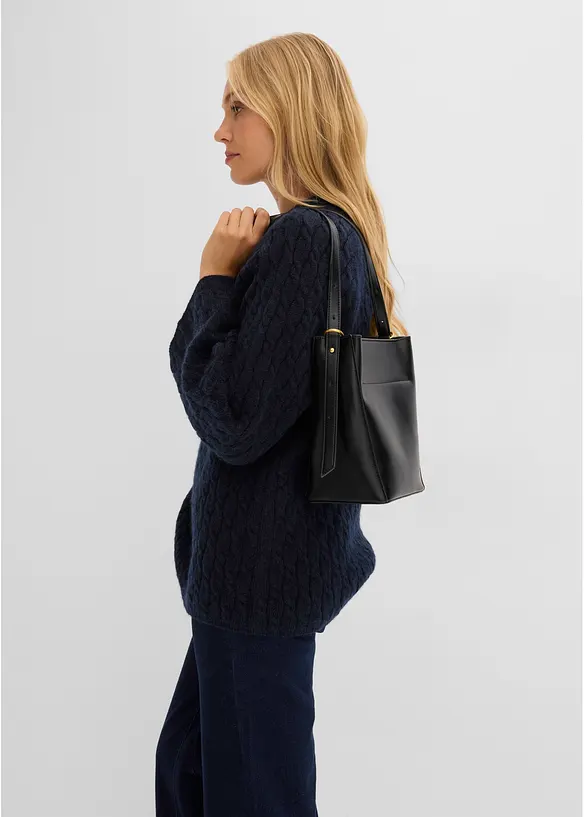 Maglione oversize con lavorazione a trecce, bonprix