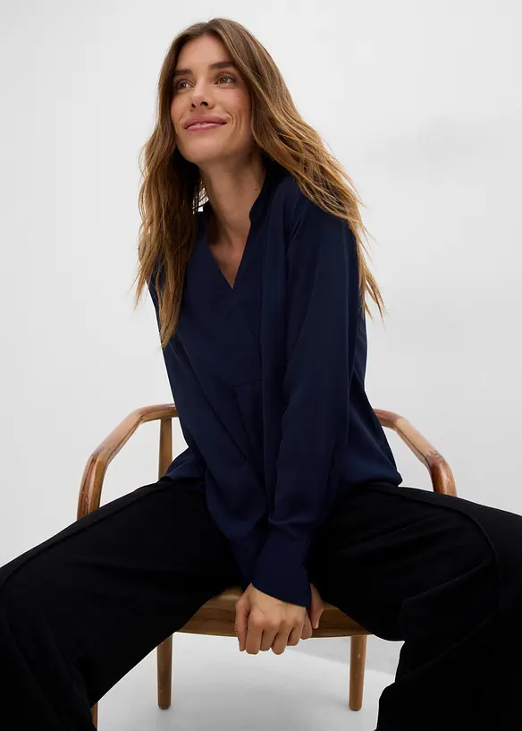 Blusa in chiffon svasata, bonprix