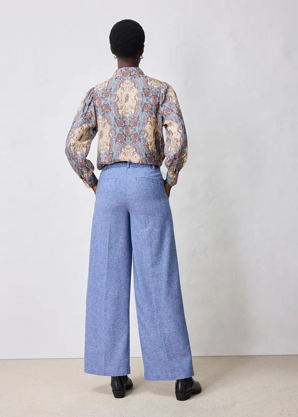 Pantaloni in misto lana con struttura a spina di pesce, bonprix