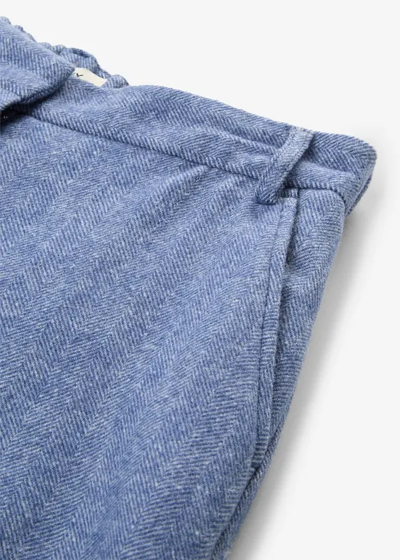Pantaloni in misto lana con struttura a spina di pesce, bonprix