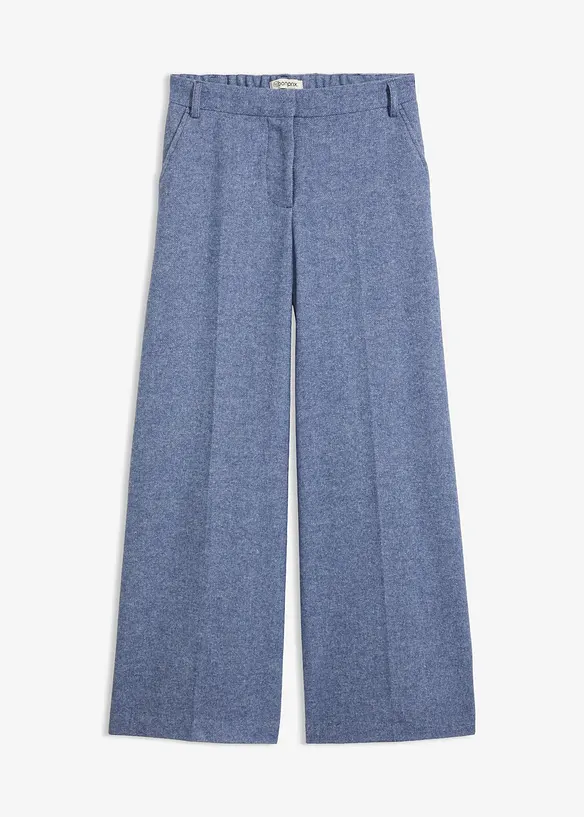 Pantaloni in misto lana con struttura a spina di pesce, bonprix