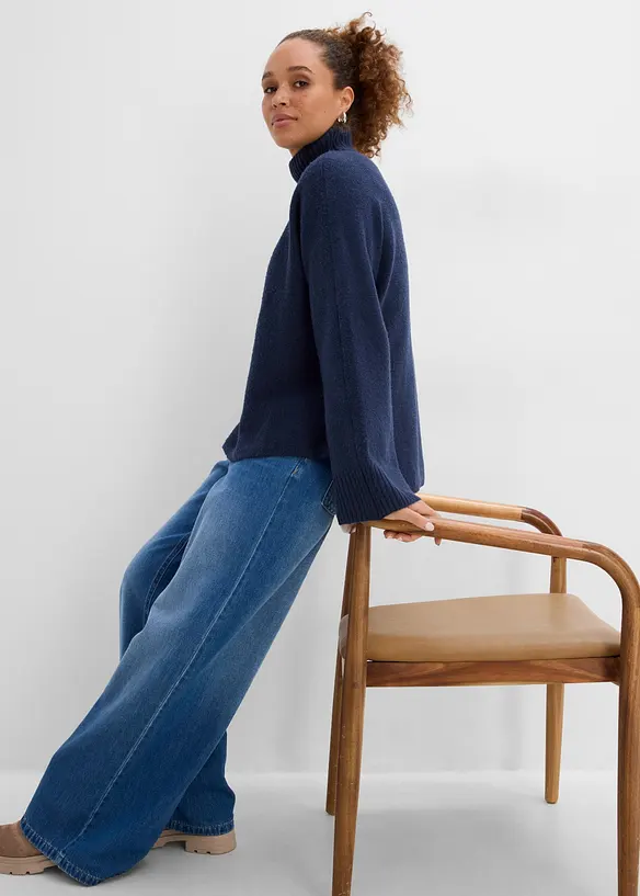 Maglione con collo dritto, bonprix