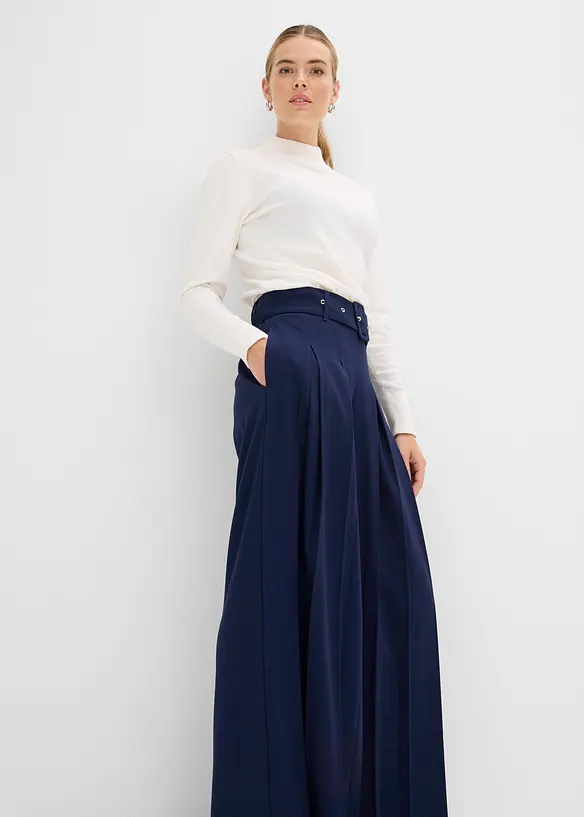 Pantaloni larghi in misto viscosa fluido, bonprix