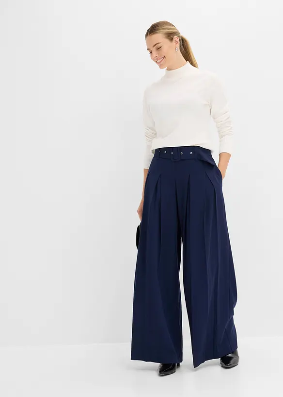Pantaloni larghi in misto viscosa fluido, bonprix