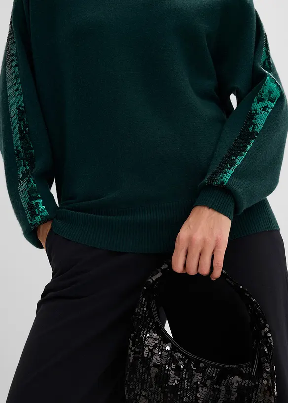 Maglione in filato fine con paillettes, bonprix