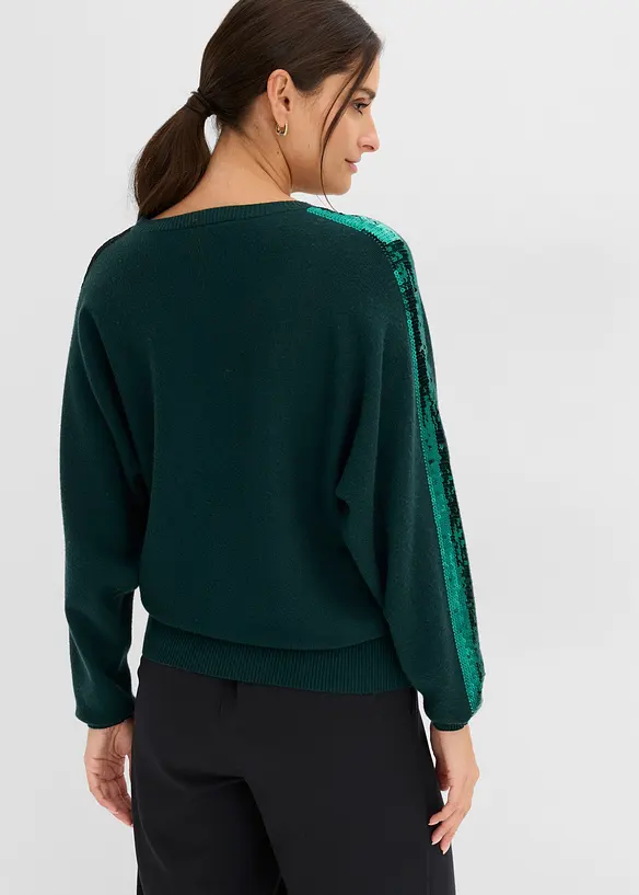 Maglione in filato fine con paillettes, bonprix