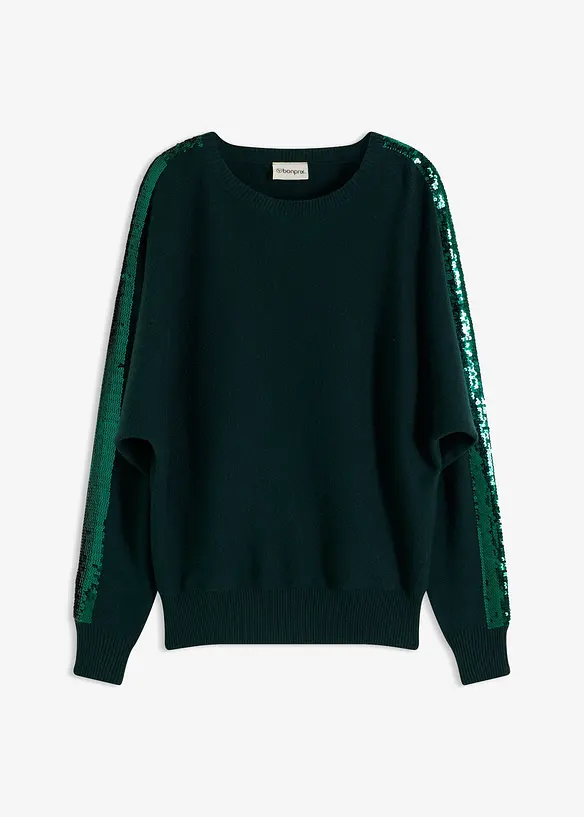 Maglione in filato fine con paillettes, bonprix