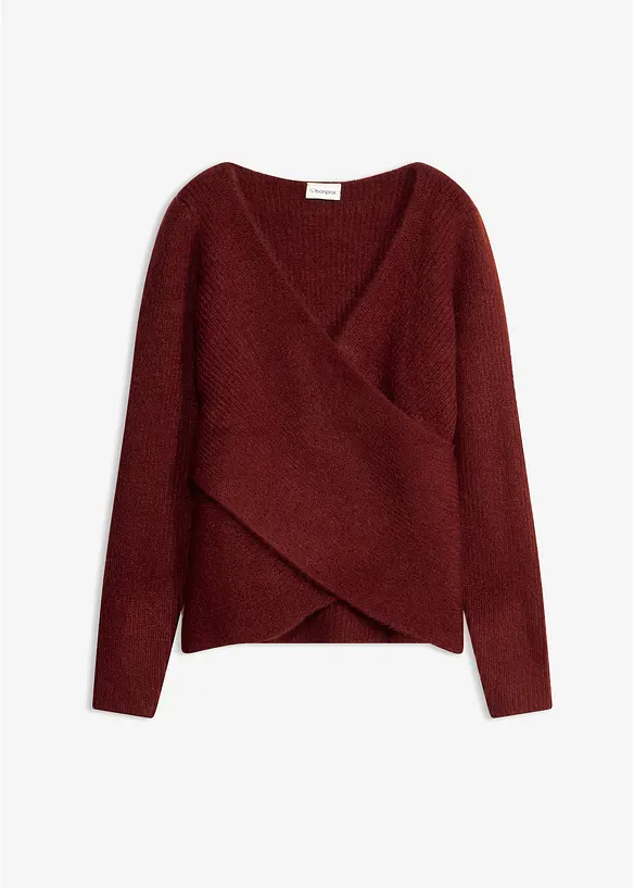 Maglione incrociato con scollatura a V, bonprix