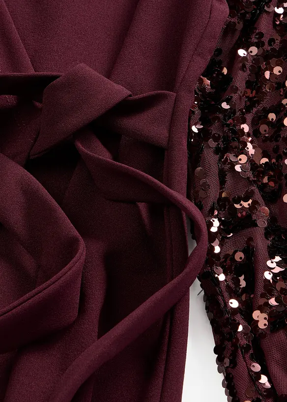 Abito midi con paillettes alle maniche, bonprix