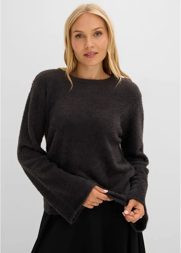 Maglione morbido con maniche ampie, bonprix