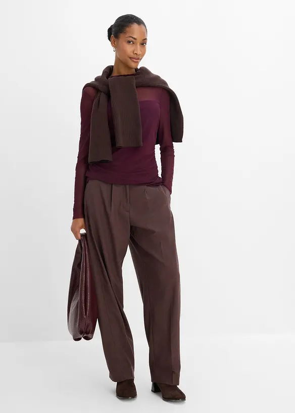 Maglia a maniche lunghe in mesh delicato, bonprix