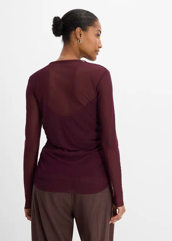 Maglia a maniche lunghe in mesh delicato, bonprix