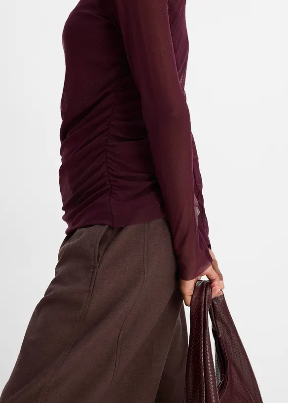 Maglia a maniche lunghe in mesh delicato, bonprix