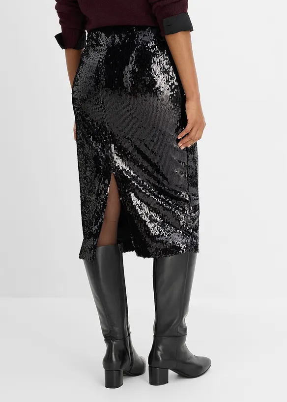 Gonna longuette con paillettes, bonprix