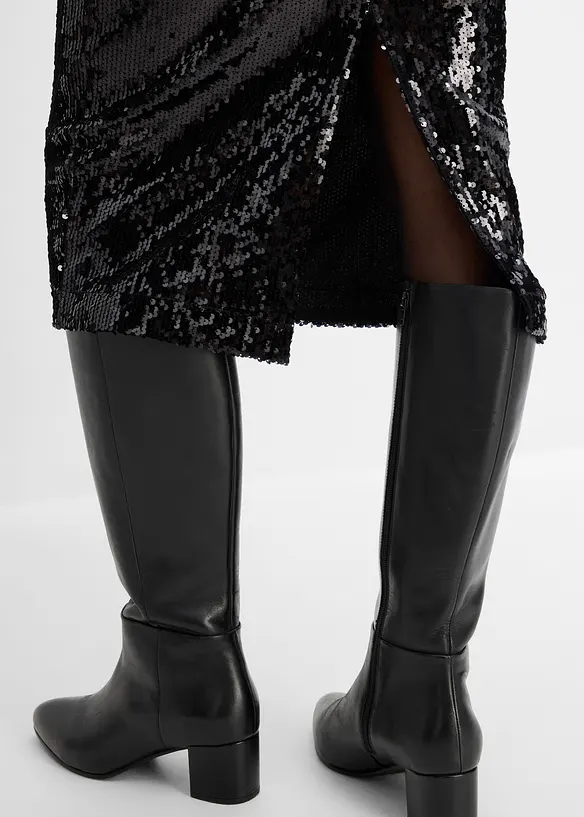 Gonna longuette con paillettes, bonprix