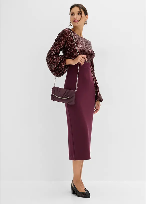 Abito midi con paillettes, bonprix
