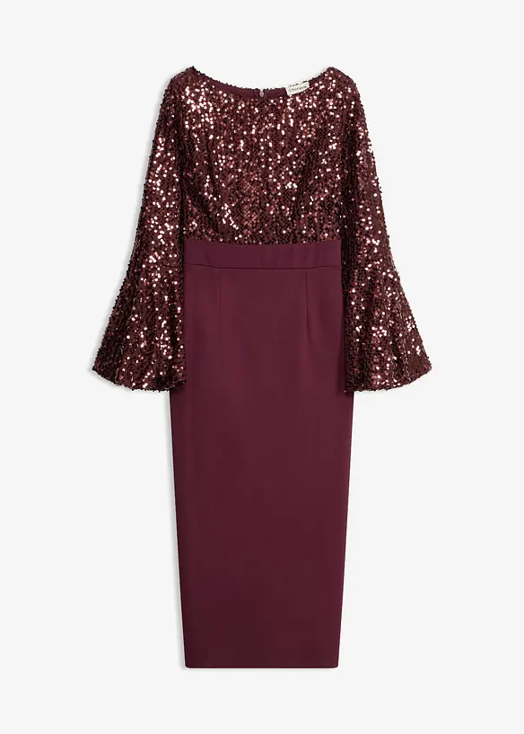 Abito midi con paillettes, bonprix