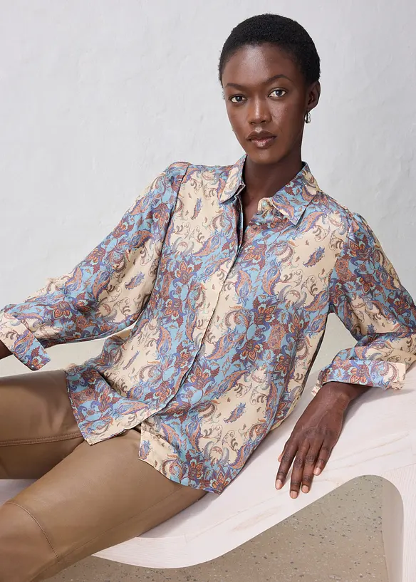 Camicia in misto seta pregiato, bonprix