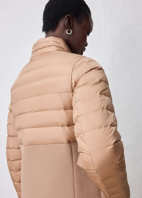 Piumino lungo in materiale misto con percentuale di lana, bonprix