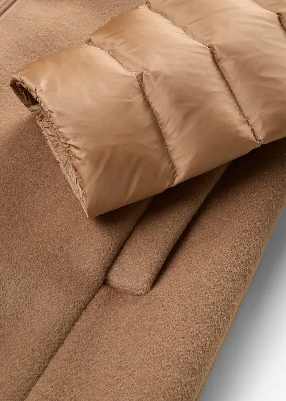 Piumino lungo in materiale misto con percentuale di lana, bonprix