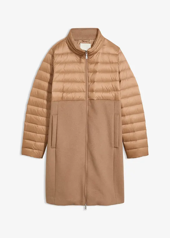 Piumino lungo in materiale misto con percentuale di lana, bonprix