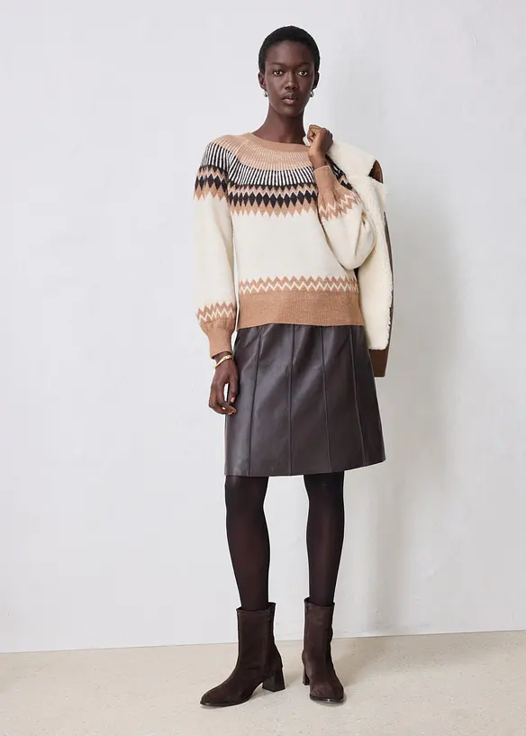 Maglione norvegese in morbido misto alpaca, bonprix