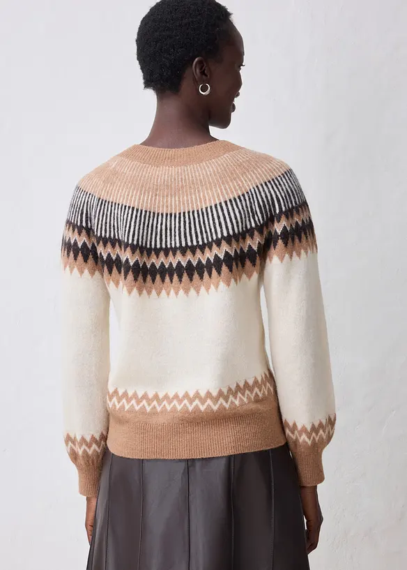 Maglione norvegese in morbido misto alpaca, bonprix