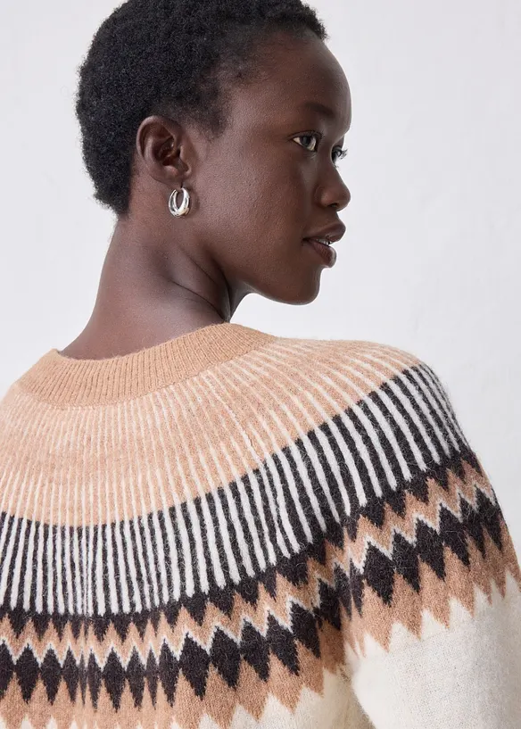 Maglione norvegese in morbido misto alpaca, bonprix