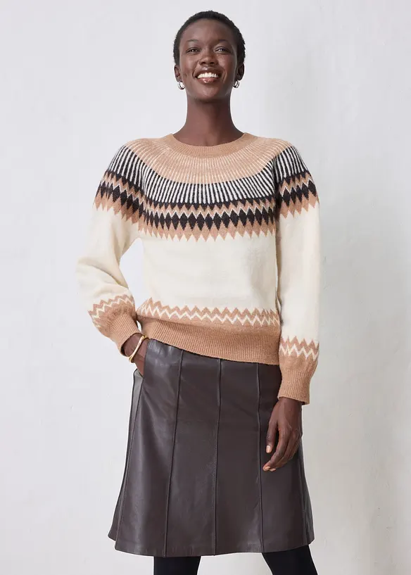 Maglione norvegese in morbido misto alpaca, bonprix